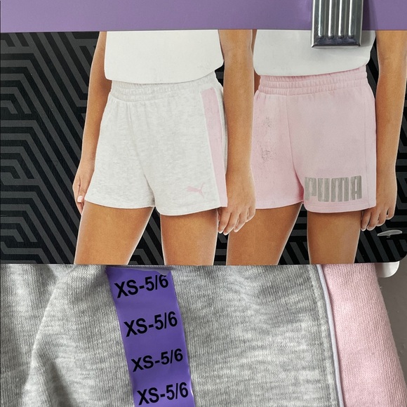 PUMA Short Youth 2 Pack All-Day Comfort Gray/Pink Size XS -5/6 /Z4 - Picture 4 of 8